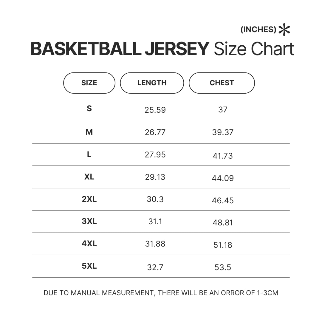 Basketball Jersey Size Chart 1 - Bad Omens Band Merch