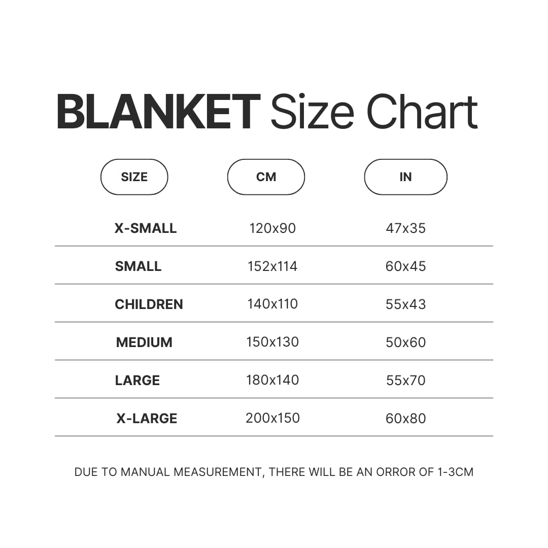 Blanket Size Chart - Bad Omens Band Merch