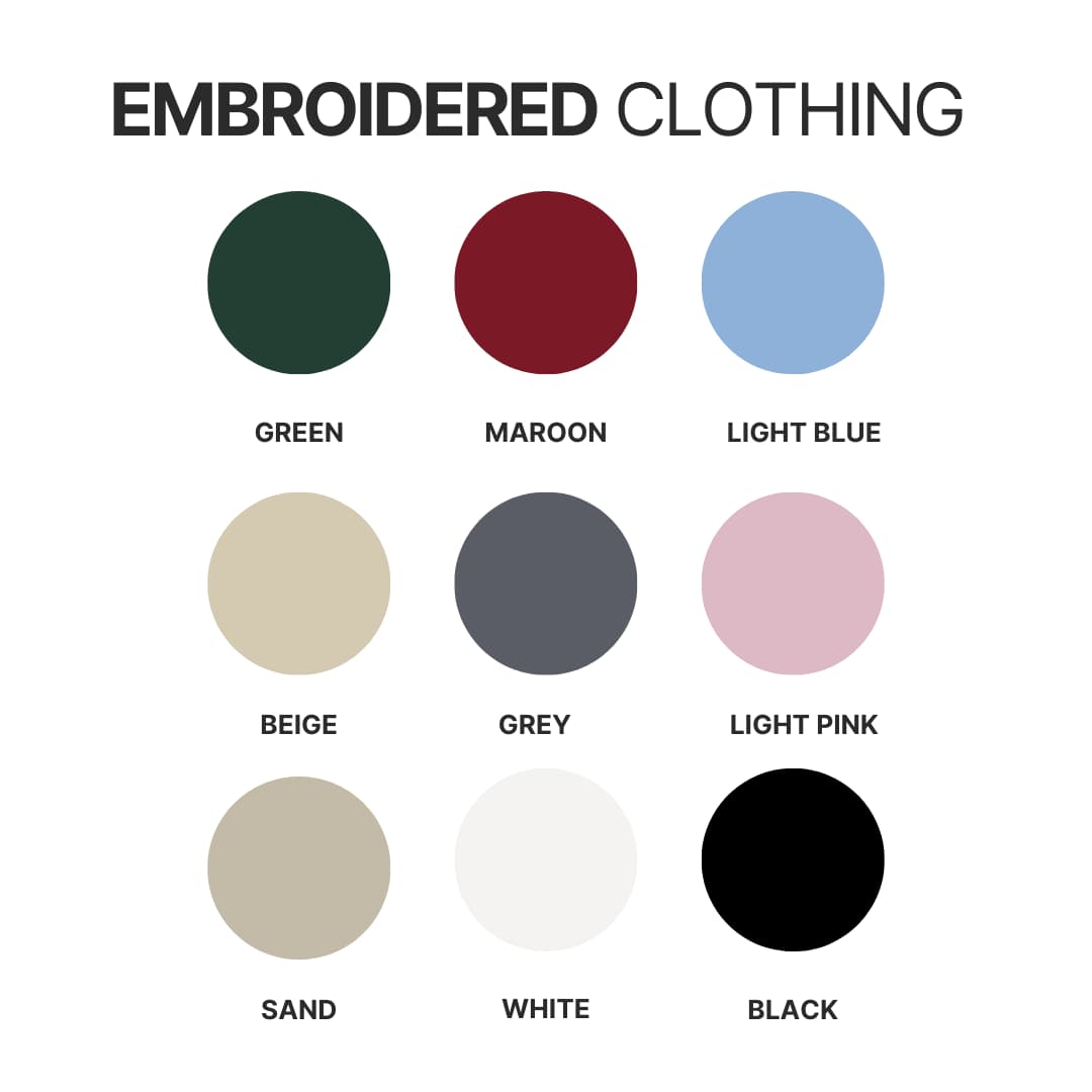 Embroidered clothing color chart - Bad Omens Band Merch