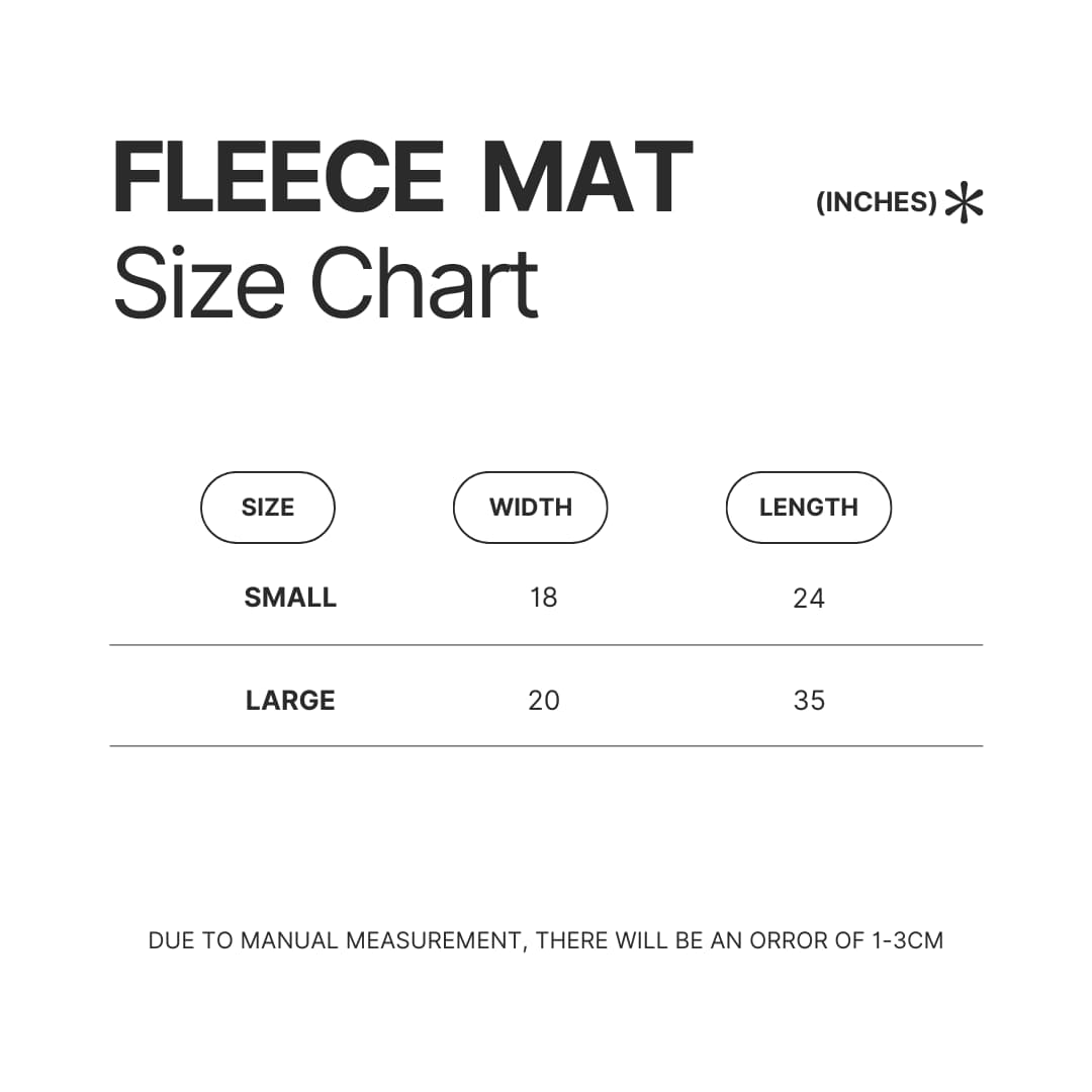 Fleece Mat Size Chart - Bad Omens Band Merch