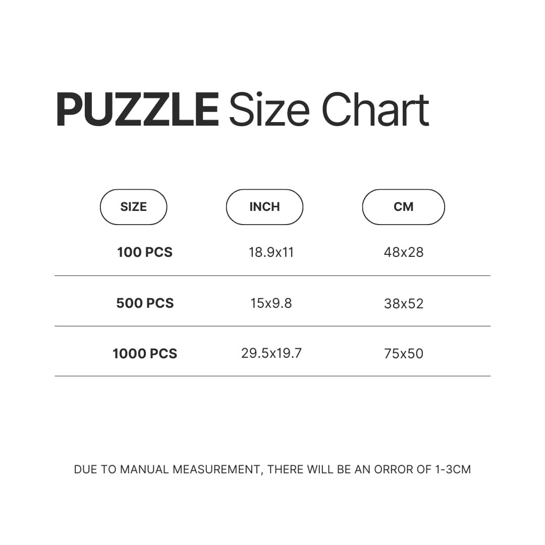 Puzzle Size Chart - Bad Omens Band Merch