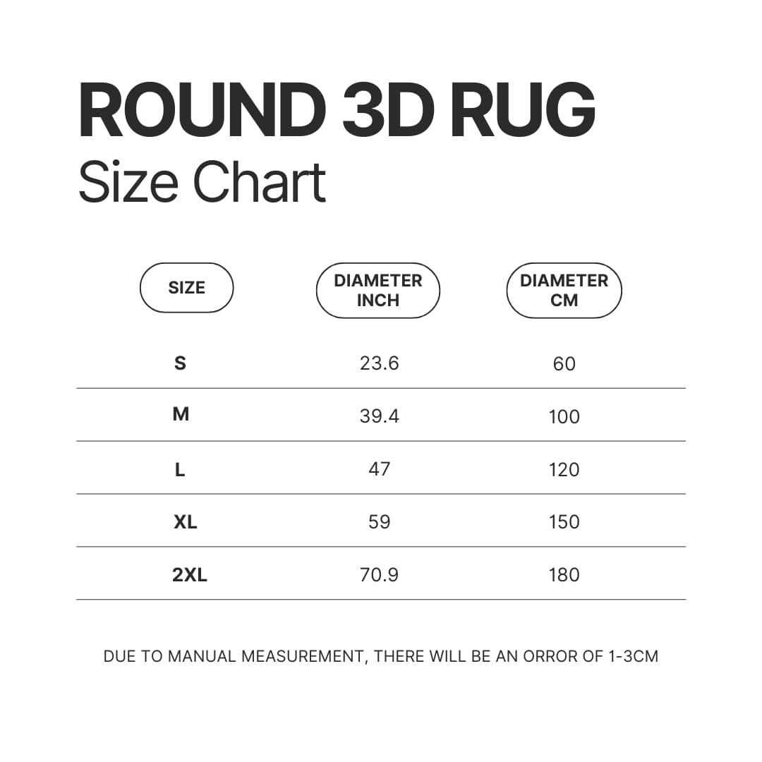 Roung Rug Size Chart 1 - Bad Omens Band Merch