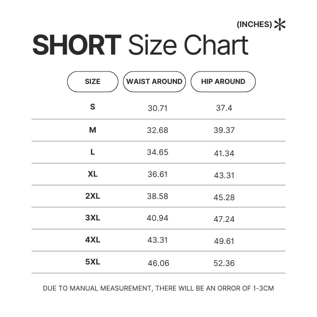 Short Size Chart 1 - Bad Omens Band Merch