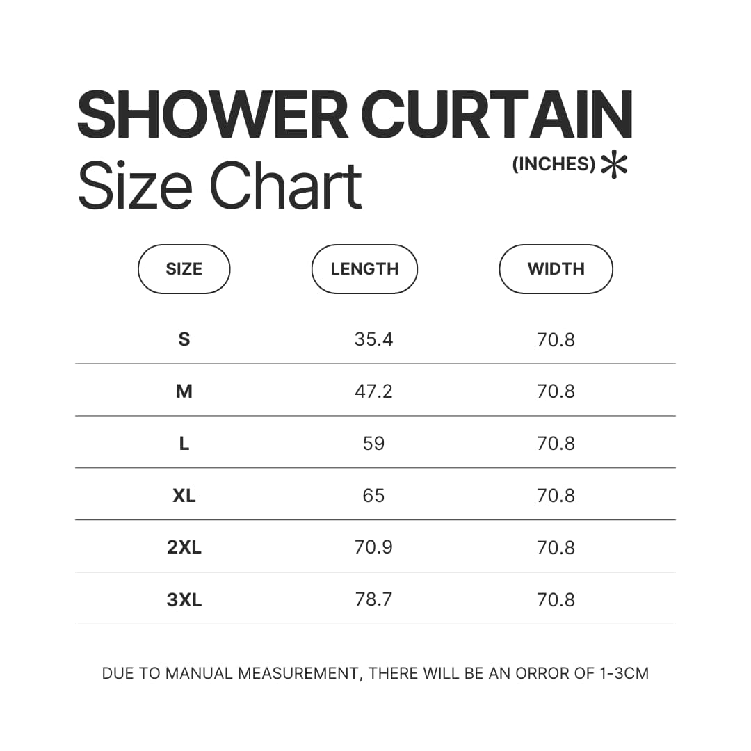 Shower Curtain Size Chart - Bad Omens Band Merch