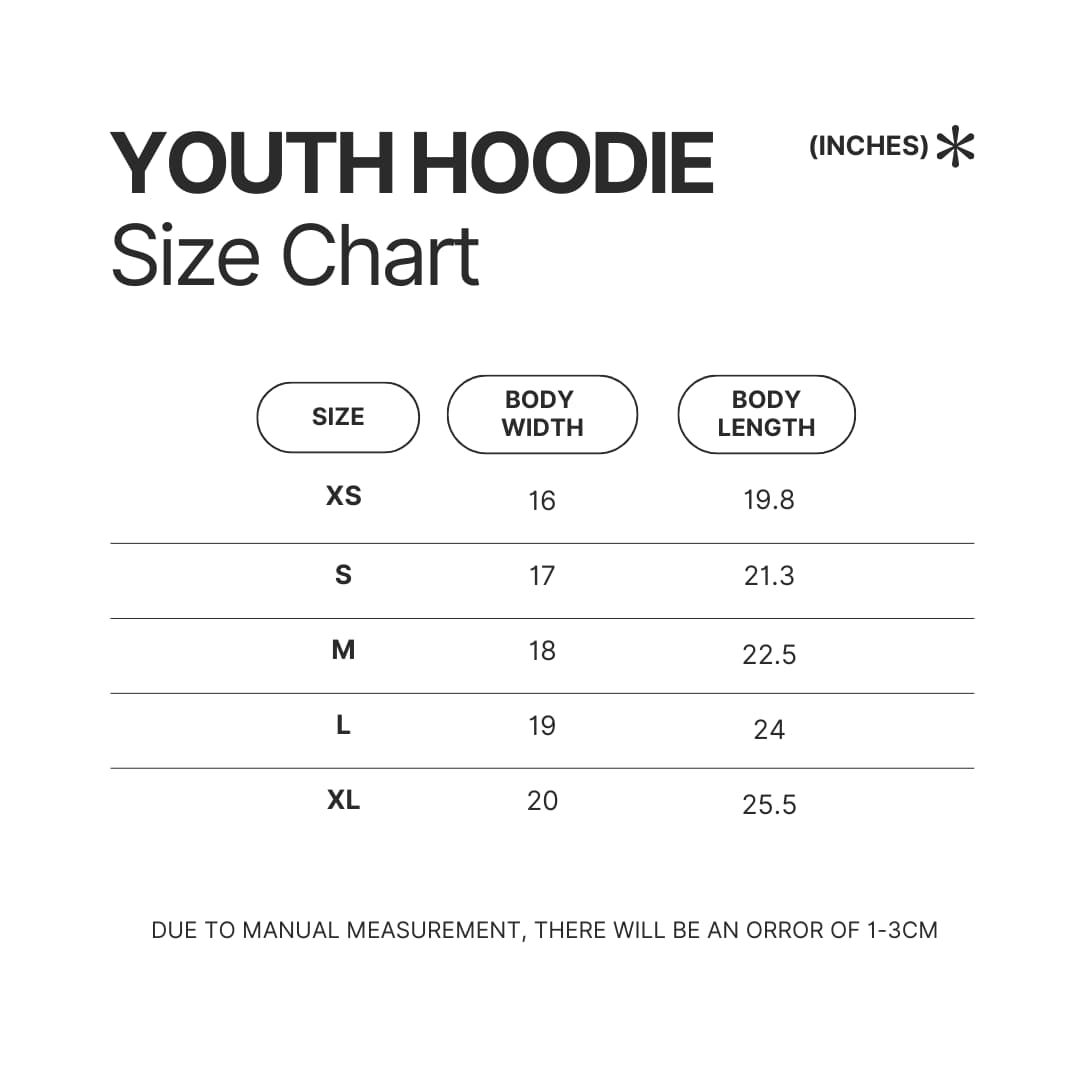 Youth Hoodie Size Chart - Bad Omens Band Merch