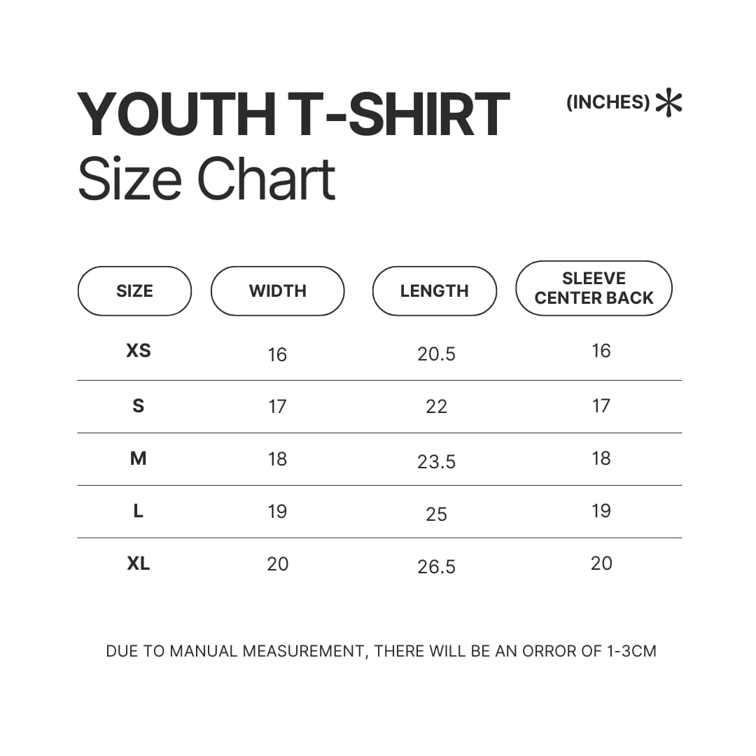 Youth T shirt Size Chart - Bad Omens Band Merch