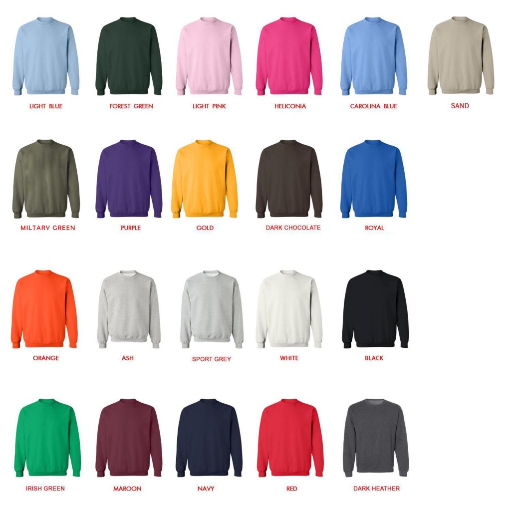 sweatshirt color chart 1 - Bad Omens Band Merch