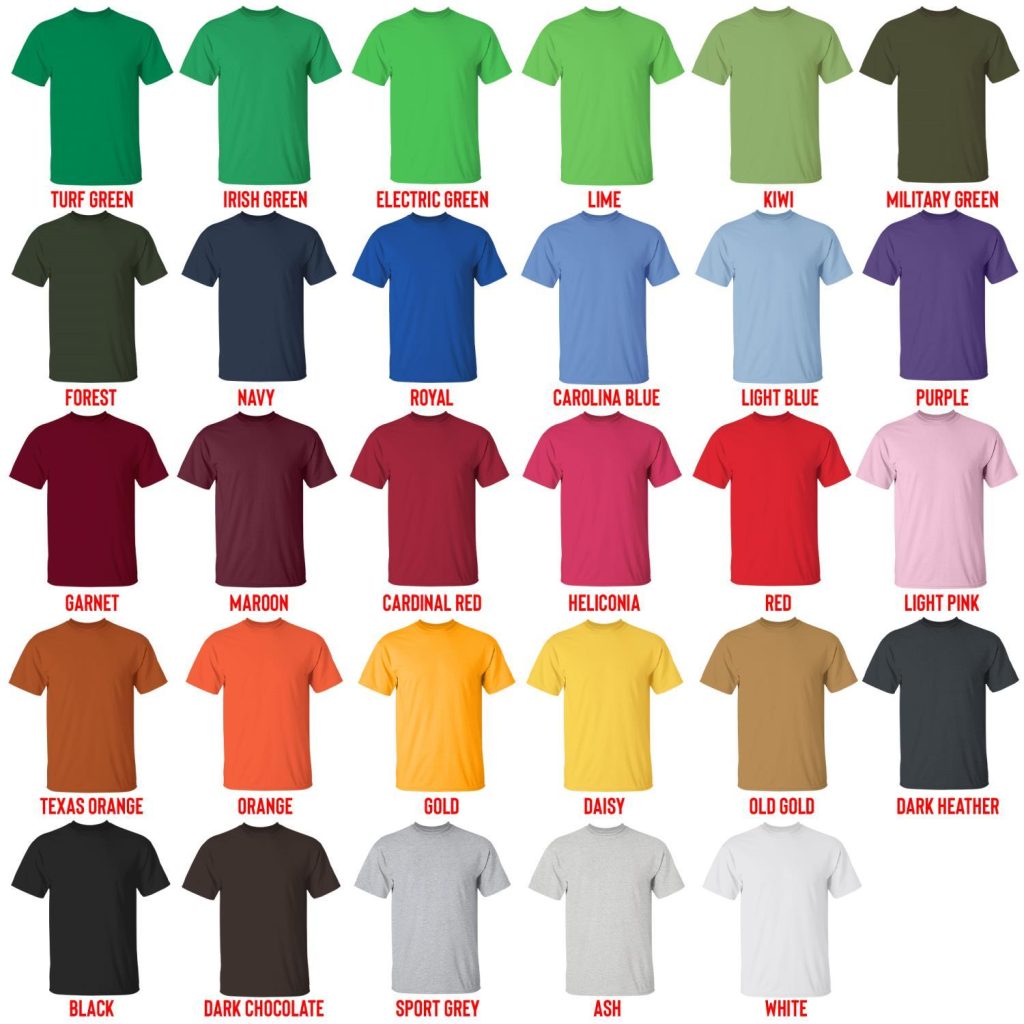 t shirt color chart 1 - Bad Omens Band Merch