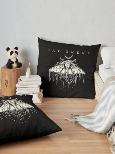 Vintage Bad Omens Throw Pillow Official Bad Omens Merch