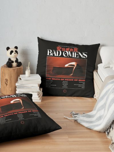 The Death Of Peace Of Mind Throw Pillow Official Bad Omens Merch