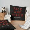 Sick And Tired Omens Throw Pillow Official Bad Omens Merch