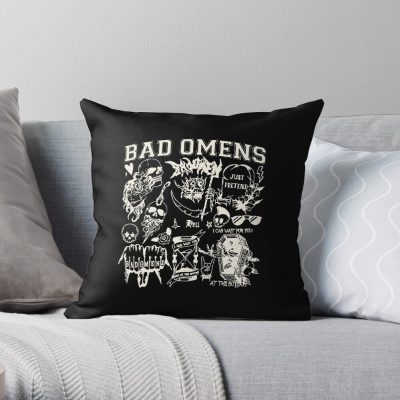 Vintage Bad Omens 90S Throw Pillow Official Bad Omens Merch