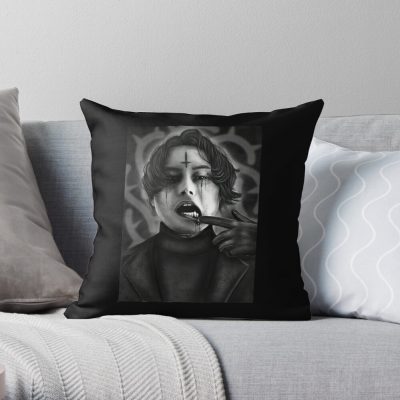 Noah Sebastian Bad Omens Throw Pillow Official Bad Omens Merch