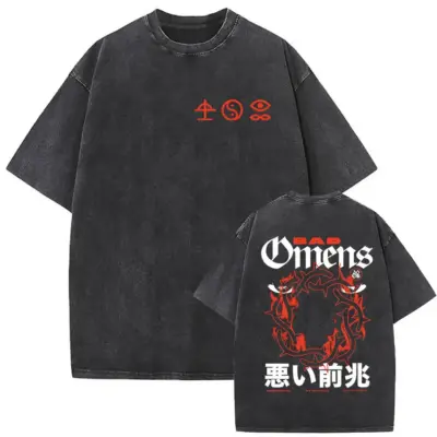 Bad Omens Red Symbol Mineral Wash T-Shirt